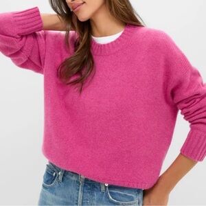 American Eagle Outfitters Bright Pink Crew Neck Sweater